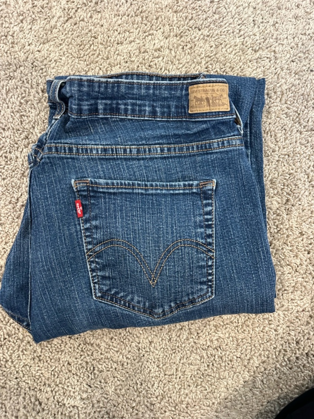 Levi's Women's Blue Boot Cut Denim Jeans Long and Curvy Size 22